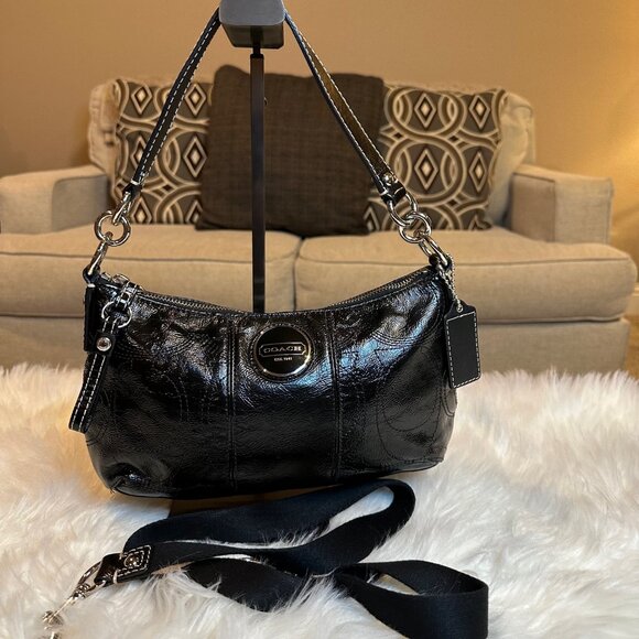 EUC Coach- Black Patent Leather Demi Crossbody Bag - Picture 3 of 13